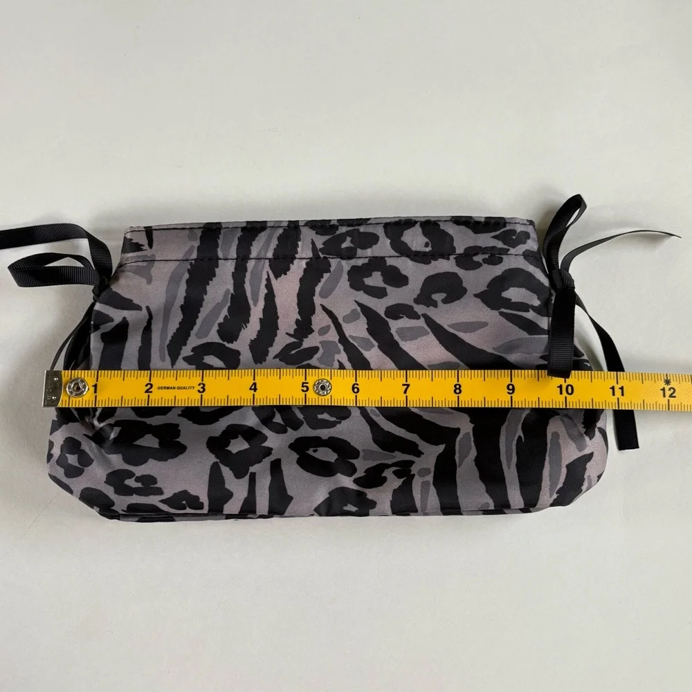 Wacoal Black and Gray Animal Print Cosmetic Bag